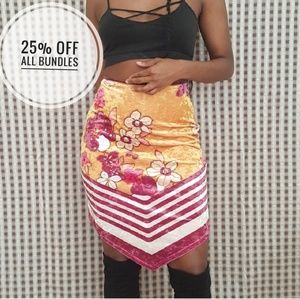 Floral Crushed Velvet skirt